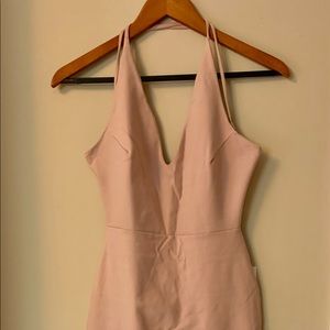 Blush pink low back dress